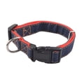 thumbnail image 2 of Flmtop Chien de Compagnie Chiot Denim Réglable Souple Collier Boucle D-Anneau Collier Sangle de Cou Rouge, 2 of 9
