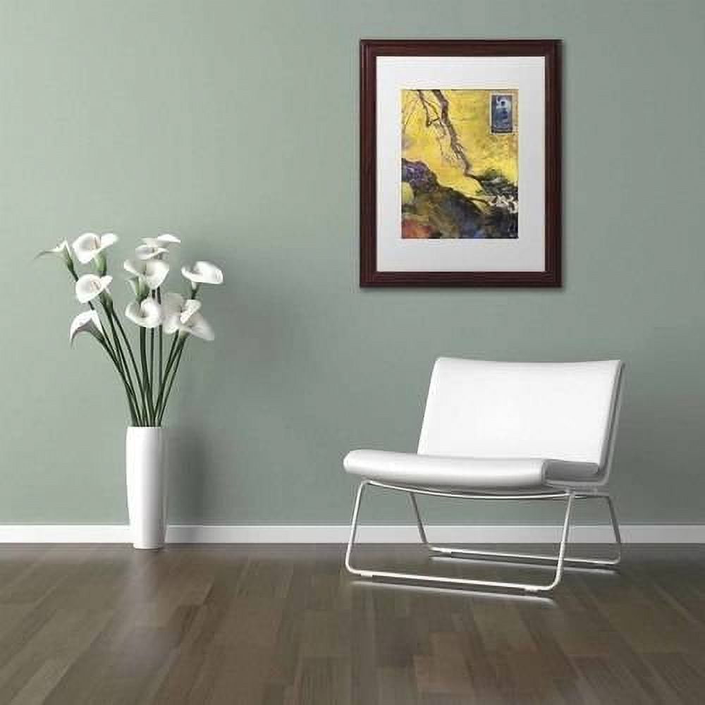 Trademark Fine Art '124 Golden Bough' Canvas Art by Nick Bantock, White Matte, Wood Frame