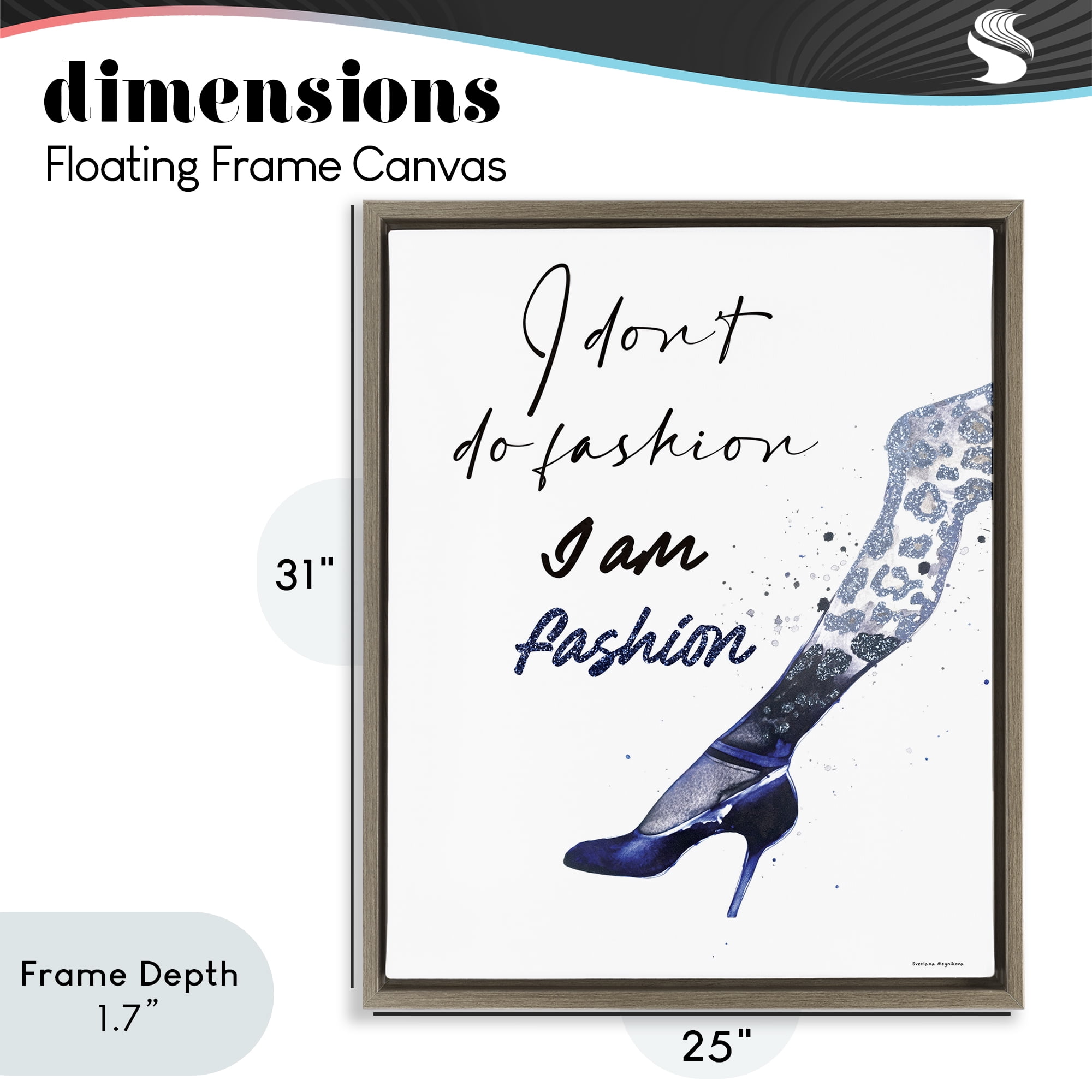Stupell Industries Trendy I Am Fashion Brown Framed Floater Canvas Wall Art, design by Svetlana Aleynikova