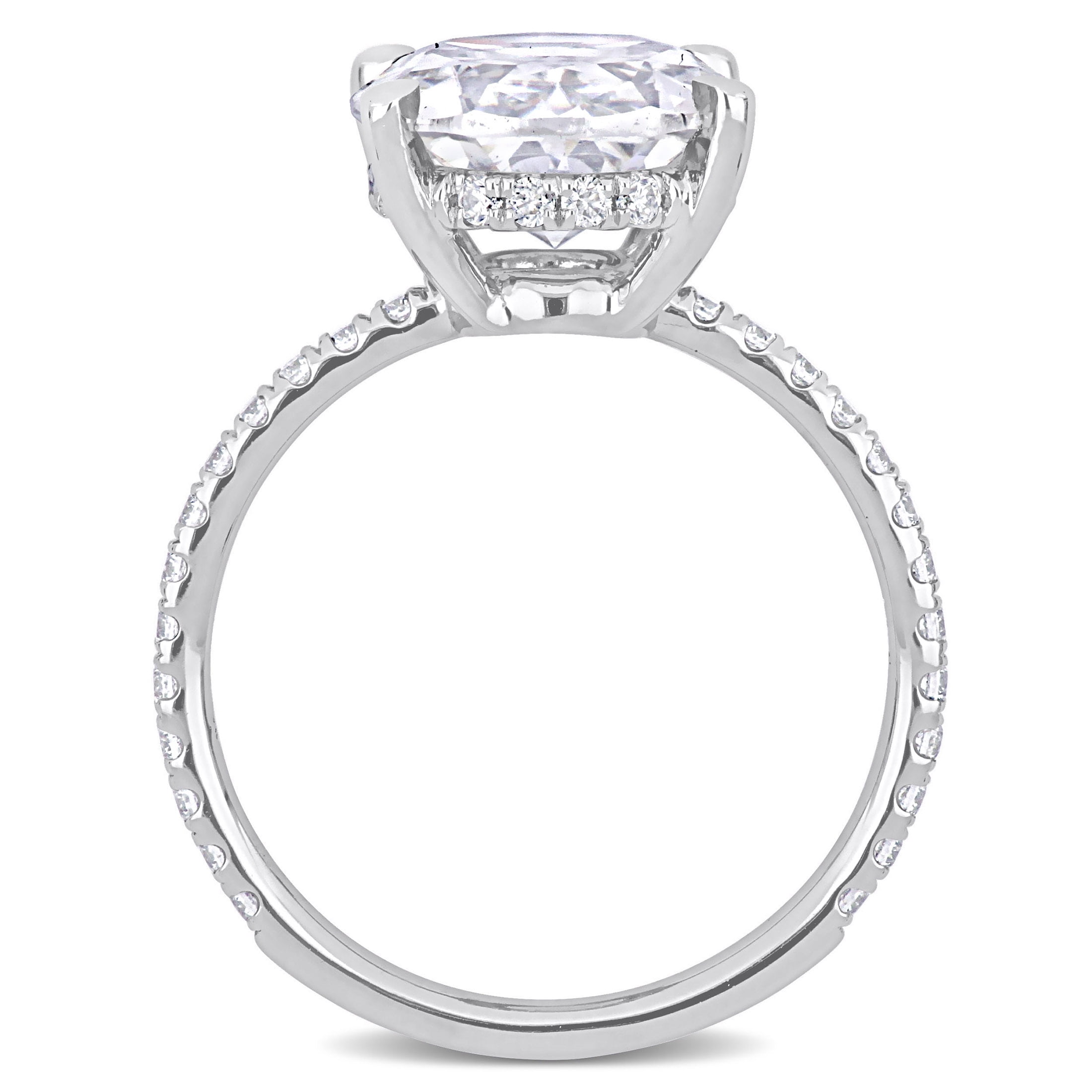 Everly Women's Created Moissanite 10K White Gold Engagement Ring