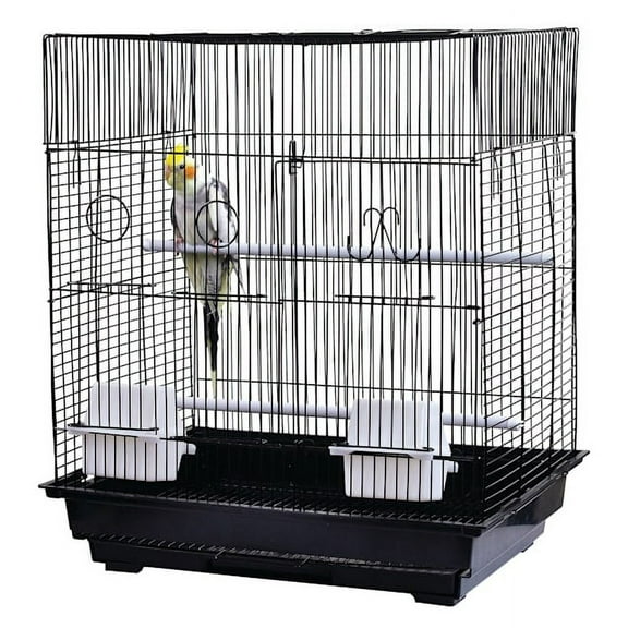 AE Cage Company Flat Top Bird Cage Black 18" x 14" x 22"