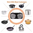 thumbnail image 5 of Hinzonek 2000W Portable Electric Double Burner, Electric Hot Plate Kitchen Cooktop Cooking Stove Frying Pan and Easy to Clean for Home or Dorm, 5 Adjustable Temperatures, Black, 5 of 14