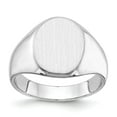 thumbnail image 1 of Real 14kt White Gold 15.0x11.5mm Closed Back Men's Signet Ring Size: 10; for Adults and Teens; for Women and Men, 1 of 5