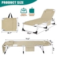 thumbnail image 5 of Lilypelle Face Down Tanning 5 Position Adjustable Steel Chaise Lounge with Face Arm Hole, Black, 5 of 22
