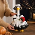 thumbnail image 5 of AZXY Halloween Porch Goose Outfit, 23 Inch Goose Clothes with Black Lace Bonnet & Red Rose, Goose Costume for Cement Plastic Lawn Goose Statue, Spooky Holiday Outdoor Yard Lawn Garden Decor, 5 of 7