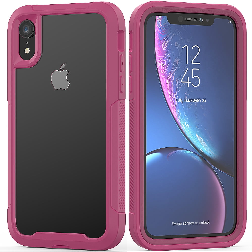 iPhone XR Case 6.1", Allytech Clear Silicone Hard PC Shell Full Body