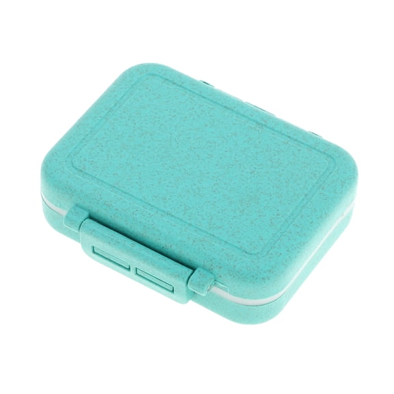 Unique Bargains 1 Pc 3 Grids Single Layer Independent Pill Box for Travel Blue
