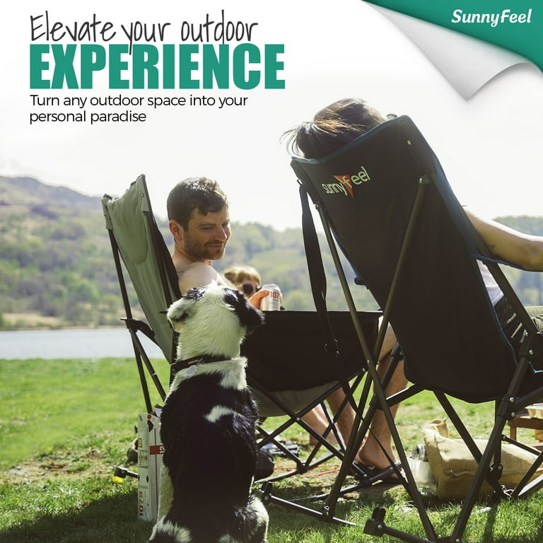 SunnyFeel Oversized Heated Camping Rocking Chair, Adult Outdoor
