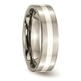 thumbnail image 4 of Titanium 925 Sterling Silver-Inlay Flat 6mm Wedding Band Ring Size 8, 4 of 7