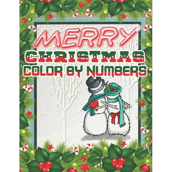 Merry Christmas Color By Numbers : a beautiful colouring book with Christmas designs on a black background, for gloriously vivid colours (Paperback)
