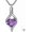 feb.-amethyst, variant on 925 Sterling Silver Teardrop Urn Necklace for Ashes, Heart Shape Birthstone Urn Pendant Memorial Keepsake Cremation Jewelry for Women Pet Dog Cat Human Ashes, 18"+2"