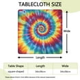 thumbnail image 2 of Colorful Tie Dye Mandala Pattern Square Fitted Tablecloth with Elastic Edge,Square Table Cover,Washable Elastic Table Cover for Home Kitchen Party Decor 34"x34", 2 of 6