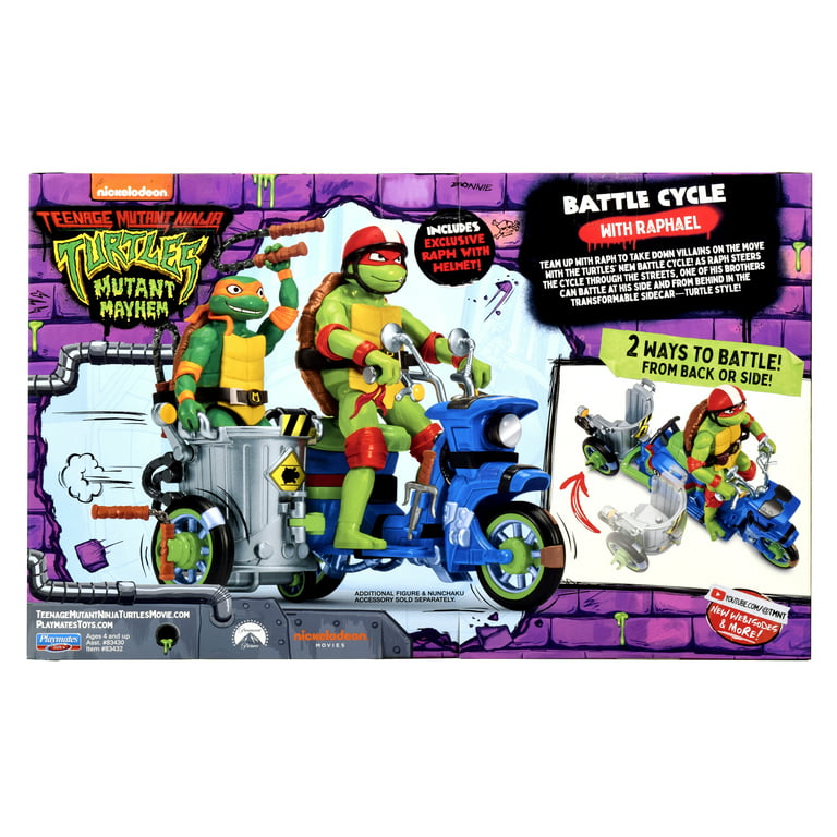 Teenage Mutant Ninja Turtles: Mutant Mayhem Battle Cycle with Raphael  Action Figure Set - 2pk