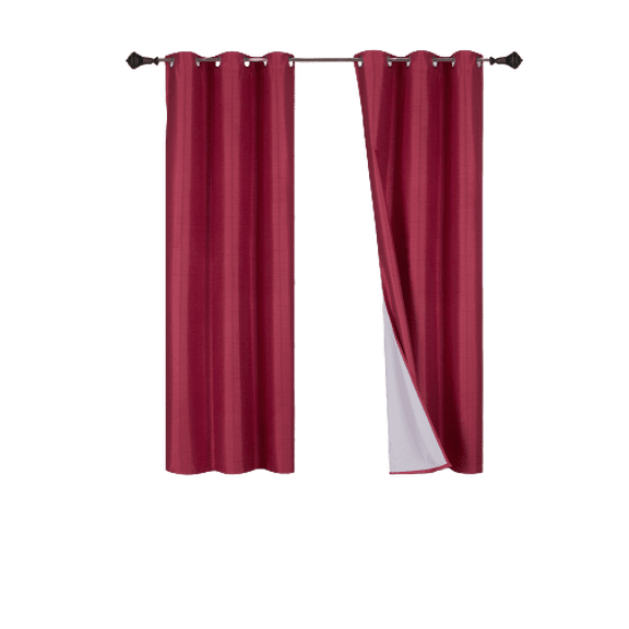 Gorgeous Home Linen K86 Set of 2 Panels Burgundy Solid Color Blackout Room Darkening Window Curtain Grommets Top 37" wide X 84" length each pc