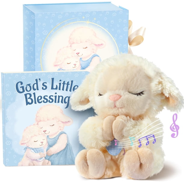 Conjunto de Regalo para Bautizo MyMateZoe para Niños con Corderito Musical que Reza