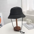 thumbnail image 3 of Men Sun Hat Solid Color Anti-UV Unisex Flat Top Sunscreen Lady Fisherman Hat Outdoor Hat, 3 of 10