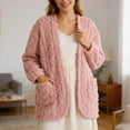 thumbnail image 2 of Puliio Women's Robe Long Sleeve Open Front Kimono Cardigan Shawl Wrap Coat Home Loungewear,Size L, 2 of 9
