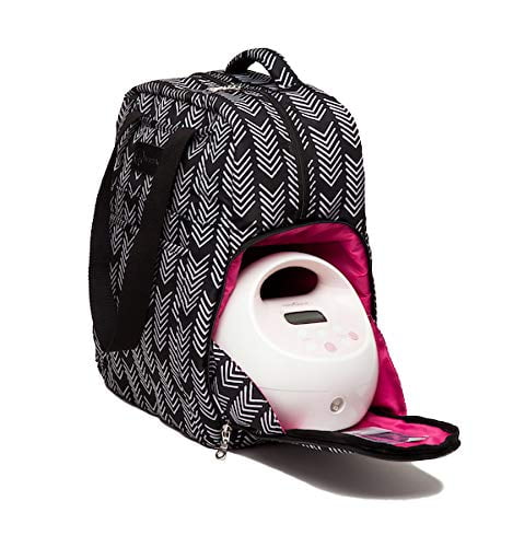 Sarah Wells Kelly Convertible Breast Pump Bag and Backpack (Black and White)