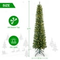 thumbnail image 4 of Bringstar 9FT Pre-Lit Pencil Christmas Tree,Artificial Green Xmas Trees, 350 LED Warm White Lights, 4 of 10