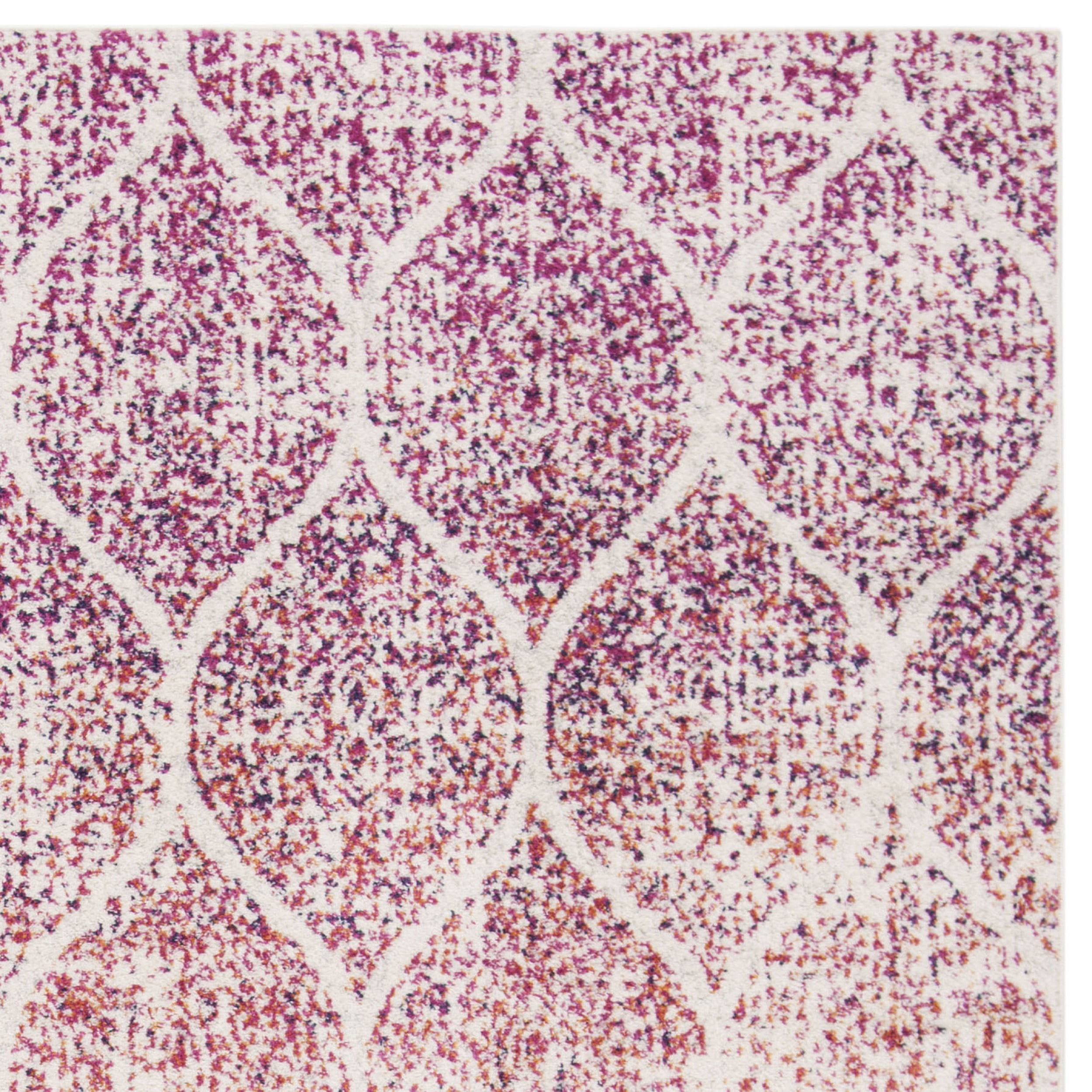 SAFAVIEH Madison Leighton Geometric Area Rug, Cream/Fuchsia, 9' x 12'