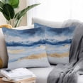 thumbnail image 2 of Marble Texture Outdoor Pillow Covers Pack of 2 Abstract Gradient Ocean Blue Gold Waves Waterproof Throw Pillow Covers Decorative Cushion Cases for Patio Garden Tent Balcony Couch 24x24 inch, 2 of 8