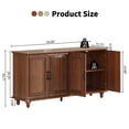 thumbnail image 6 of YOCWO Walnut Sideboard and Buffets, Mid Century Storage Cabinets with 4 Doors and Adjustable Shelves Buffet Cabinet for Kitchen Dining Room Living Room Bedroom, 6 of 6