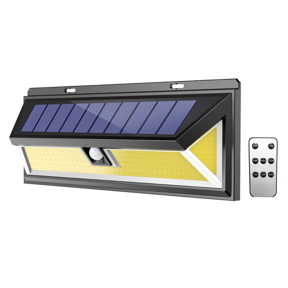 180 COB LED 1200LM Outdoor Remote Control Solar Wall Lamp Light Motion Sensor 