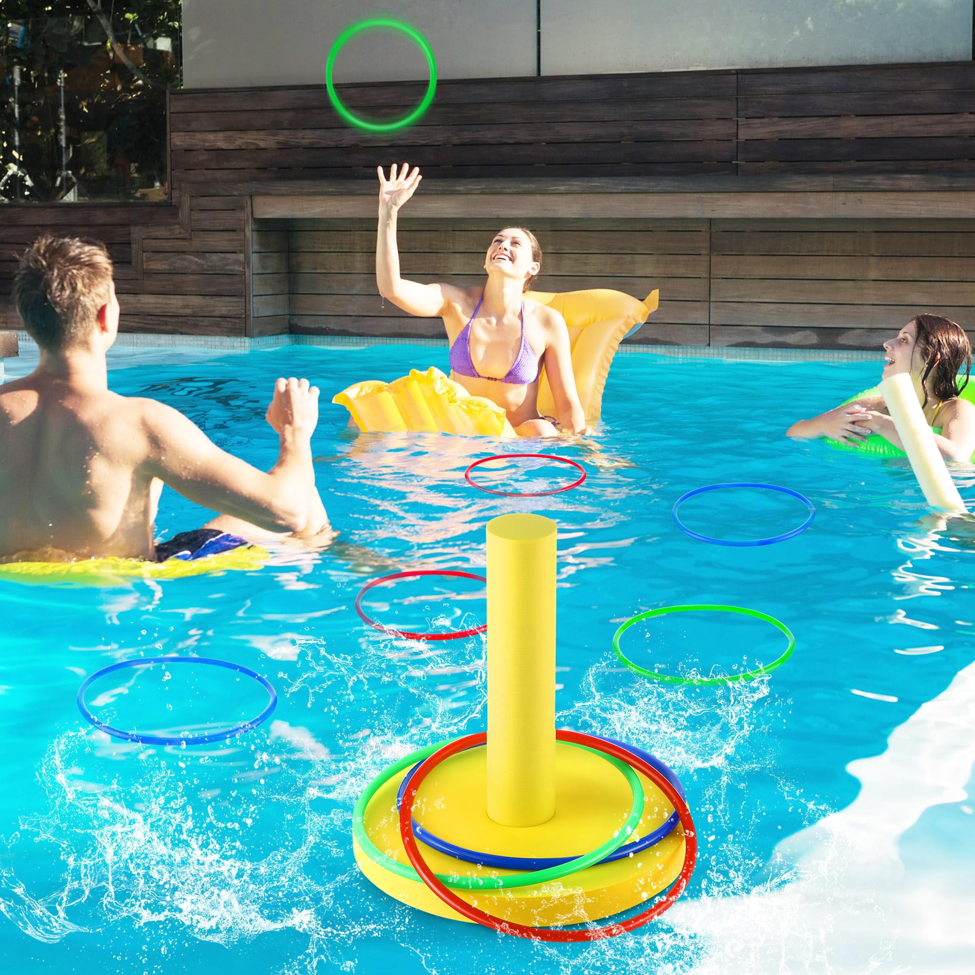 Pool Ring Toss Game EVA Float Summer Outdoor Beach Yard Party