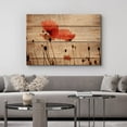 thumbnail image 4 of IDEA4WALL Canvas Wall Art Red Poppy Field on Wood Panels Nature Wilderness Mixed Media Modern Art Plant Print Rustic Relax/Calm Multicolor for Living Room, Bedroom, Office - 12"x18", 4 of 5