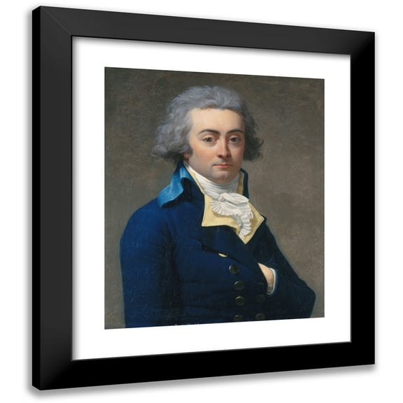 Jean-Louis Laneuville 12x14 Black Modern Framed Museum Art Print Titled - Portrait Mary-Jean Hither the Soothesive Breeze (1759-1794) (1793)