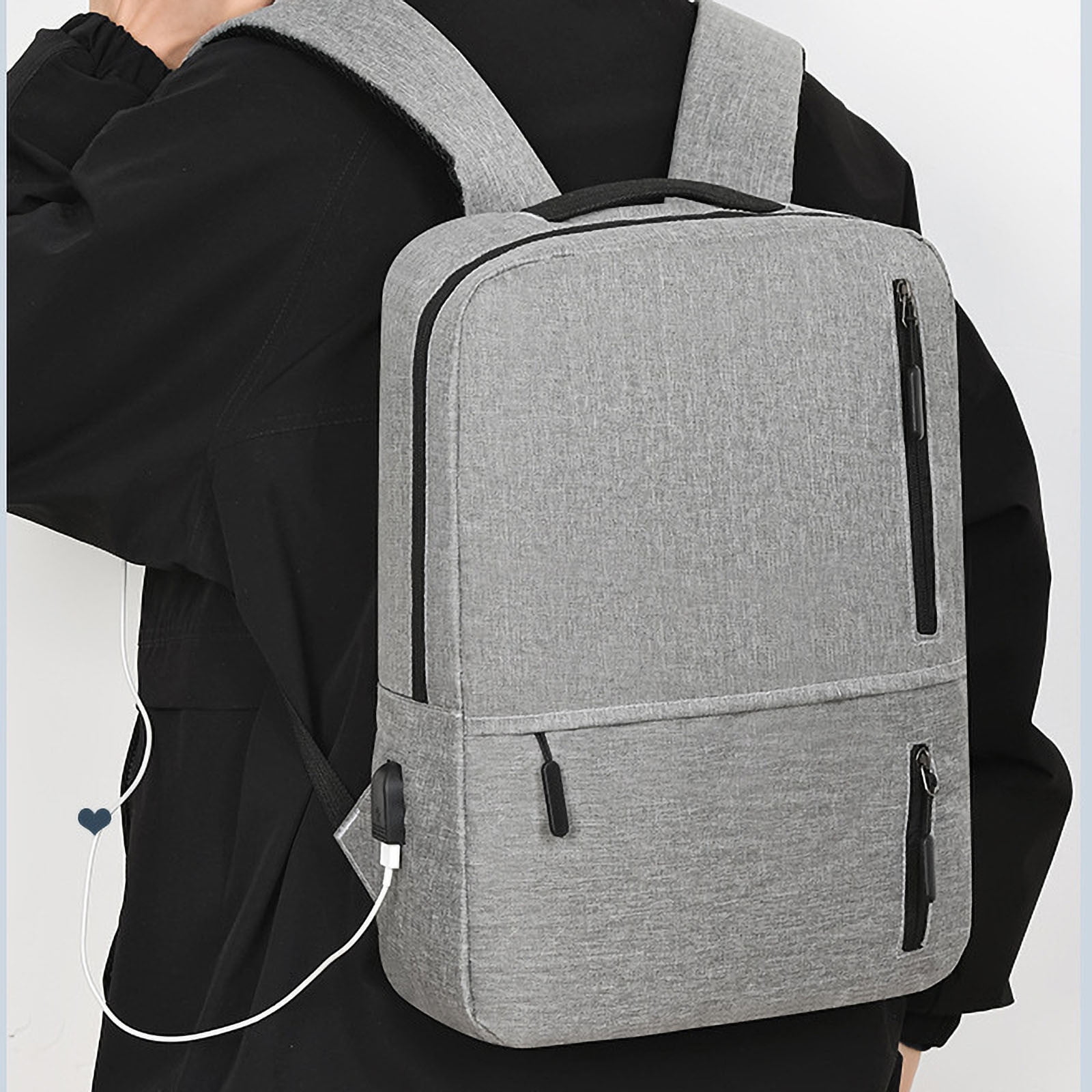 HOARBOEG New Fashion Backpack for Men s Students School Bag Travel Bag Leisure Laptop Three Piece Business Computer Bag Students Supply Clearance
