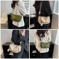 thumbnail image 3 of Bolso de mano Qarigey para mujer versátil y espacioso de cuero PU elegante y práctico tipo almohada Envolturas para manijas de equipaje beige, 3 of 6