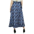 thumbnail image 4 of Phagun Shibori Imprimé Robe Femmes Auto Ceinture Coton Ébouriffé Bleu Foncé Wrap, 4 of 6