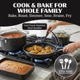 thumbnail image 6 of Granitestone 20 Pc Pots and Pans Set Non Stick, Pots and Pans Ceramic Cookware Set with Square Pan, Pot and Pan Set with Bakeware/Utensils, Non Stick Pots and Pan Set, Oven/Dishwasher Safe, Black, 6 of 10