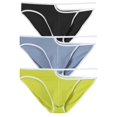 thumbnail image 2 of TANBOM Men's Hollow-Out Triangle Briefs Nylon Underwear Black/Yellow/Gray XXL 3-Pack, 2 of 6