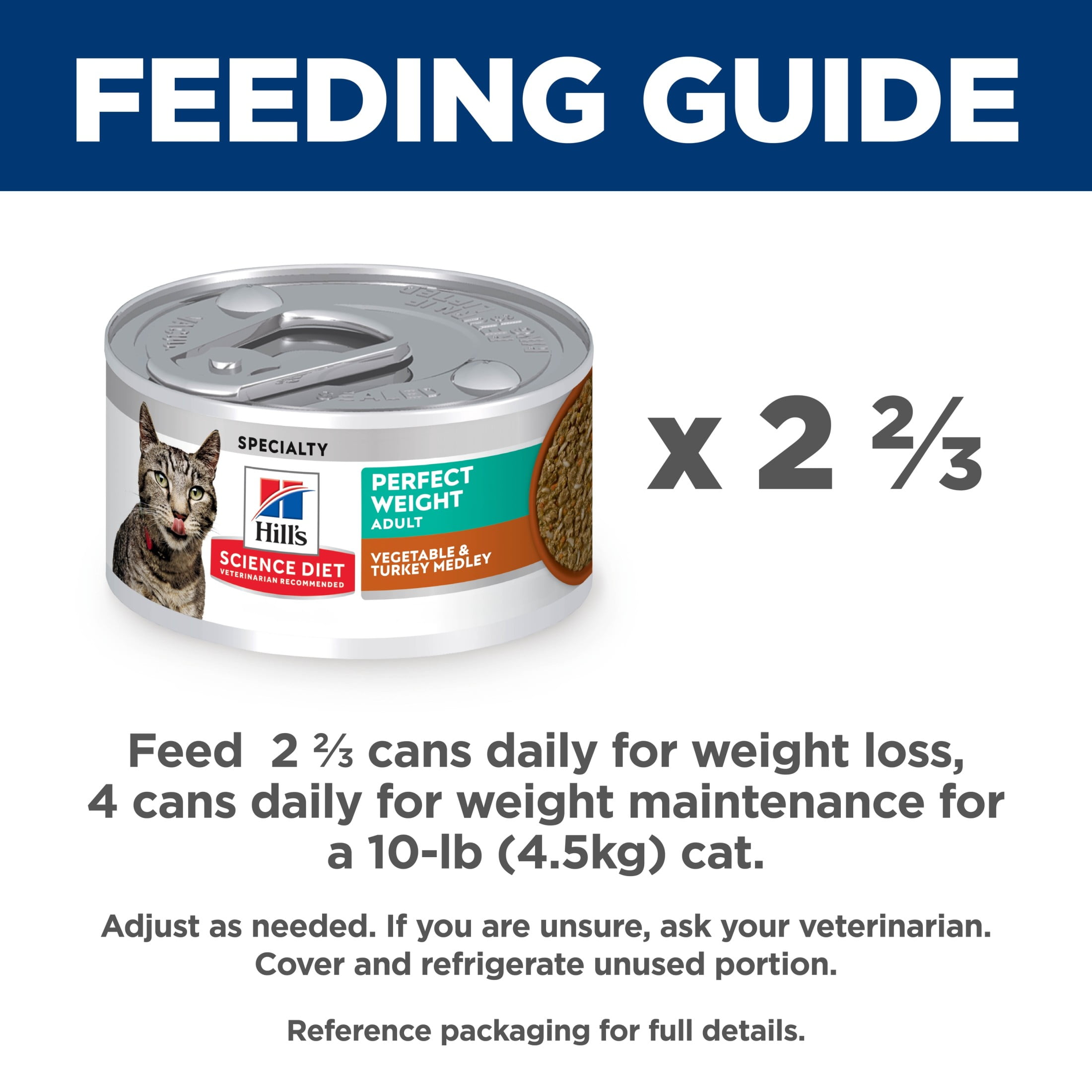 Hill's Science Diet Perfect Weight Vegetable & Turkey Medley Wet Cat Food, 2.9oz Can 24pk