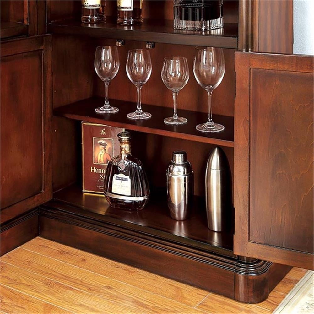 Traditional Wood Home Bar Set in Cherry by Furniture Mauritius Ubuy