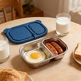 thumbnail image 4 of Dvkptbk lunch Boîte à en Acier Inoxydable Contenants à Collation en Acier Inoxydable avec Couvercles en Silicone Contenants de Préparation de Repas Réutilisables Contenants de Rangement pour Aliments à 2 Compartiments, 4 of 6