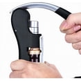 thumbnail image 1 of Wine Bottle Opener | Manual Handheld Corkscrew with Ergonomic Lever Pump, Standing Vertical Design, Soft Bottleneck Grip, Nonstick Screw & Easy No-Twist Cork Removal | Black, 1 of 9