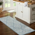 thumbnail image 3 of TOWN & COUNTRY EVERYDAY Walker Damask Medallion Everwash® Washable Multi-Use Decorative Rug with Non-Slip Backing, Light Blue, 24"x72", 3 of 11