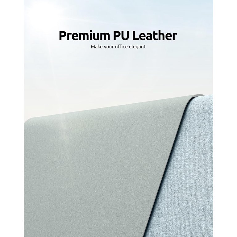 Leather Desk Pad Protector - Dual-Sided PU Leather Desk Mat, Waterproof Mouse Pad & Writing Surface (23.6" X 13.7")