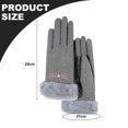 thumbnail image 2 of 1 par de guantes cálidos de invierno multicolor para mujer, guantes cálidos acolchados y gruesos, pantalla táctil antifrío 703, 2 of 5