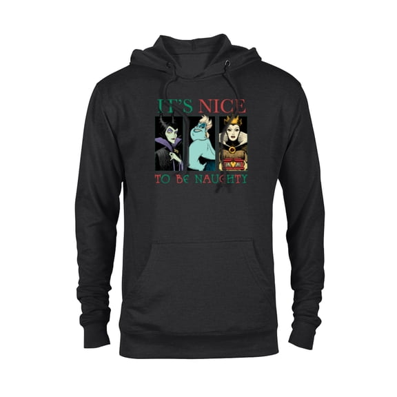 Disney Villains Holiday Christmas It’s Nice to Be Naughty - Pullover Hoodie for Adults - Customized-Black