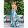 thumbnail image 2 of Defitshape Women's Summer Dress Long Hawaiian Dresses Holiday Swing V Neck Wrap Dress Floral Printed Boho Ruched Criss Cross Pink 8, 2 of 4