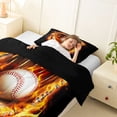 thumbnail image 3 of Erosebridal Baseball Glove Pattern Twin Comforter Sets,Boys Ball Sport Bedding Set For Boys Men, Reversible 2-Piece, 3 of 7