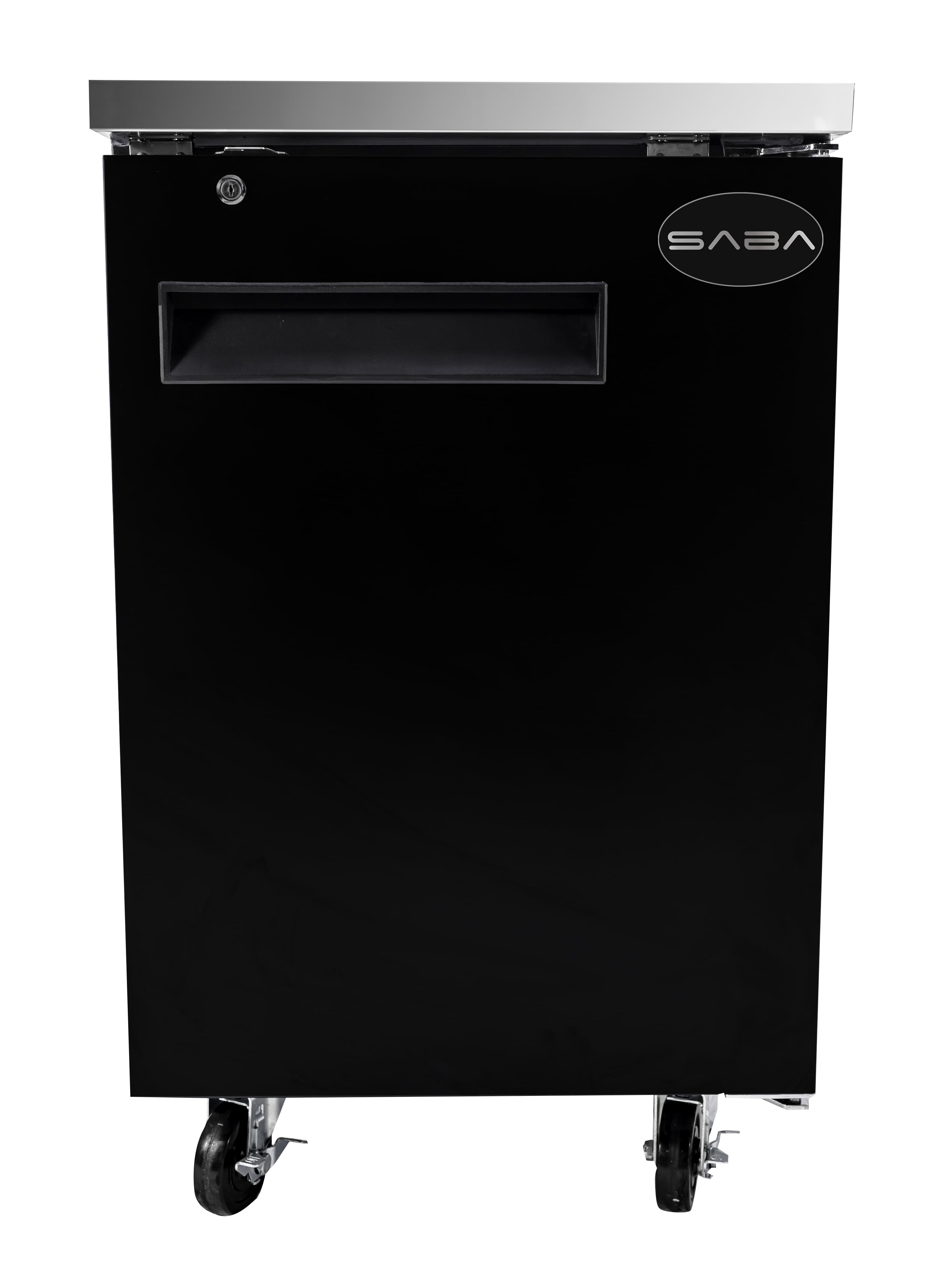 Heavy Duty Commercial Black Back Bar Cooler with 1 Solid Door (27" depth 23" length)