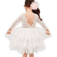 thumbnail image 2 of Ropa para niños Encaje en la espalda A-Line Straight Tutu Tulle Girls Party Dresstag140 (7-8T) Gao Jinjia LED, 2 of 2