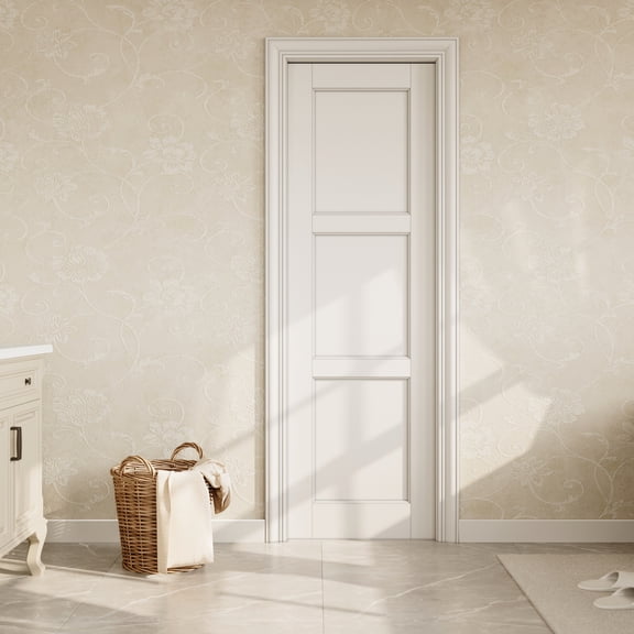 24" x 80" 3 Paneled Prefinished Sliding Closet Door Solid Interior Panel Pocket Door With Soft Close