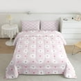 thumbnail image 2 of Feelyou Girly Pink Flower Queen Comforter Set, Cherry Blossoms Floral Bedding Sets, Kawaii Princess Cartoon Reversible Bedding Comforter Set, Microfiber Bedroom Decor, 3 Pieces, 2 of 8