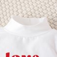 thumbnail image 6 of Valentines Baby Girl Outfit Lover Themed Letter Embroider Long Sleeve Bubble Romper Top Pant 2pc Set Cute Baby Girl Clothes for Boys Girls 6-12 Months, 6 of 8